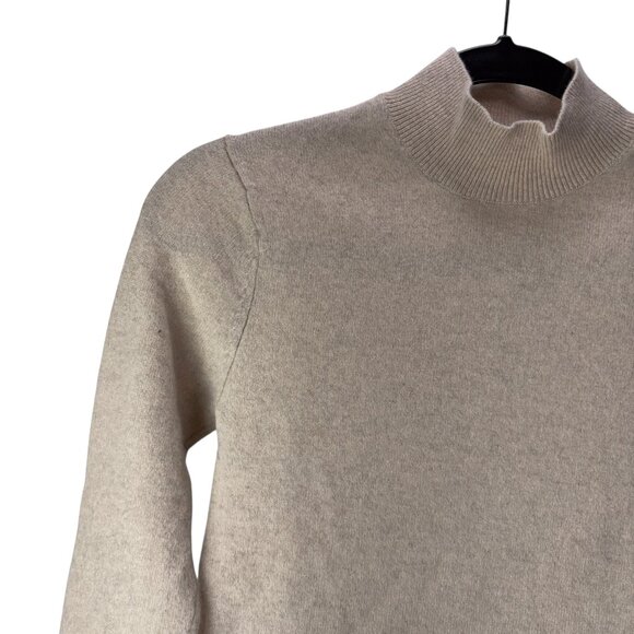 M.M. LaFleur The Luan Cashmere Sweater Oat Beige Mockneck Turtleneck XS - Picture 7 of 14